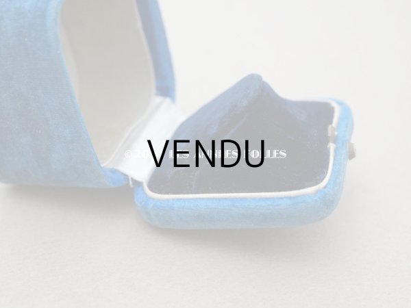 画像6: 19世紀 アンティーク リングボックス ブルーのベルベット ジュエリーボックス  (6)