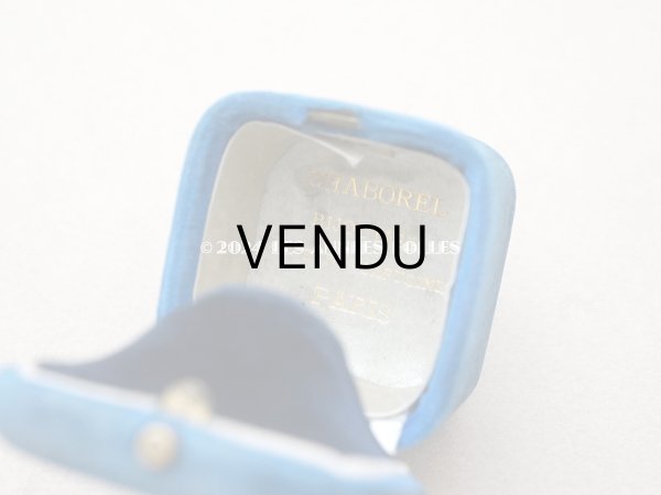 画像7: 19世紀 アンティーク リングボックス ブルーのベルベット ジュエリーボックス  (7)