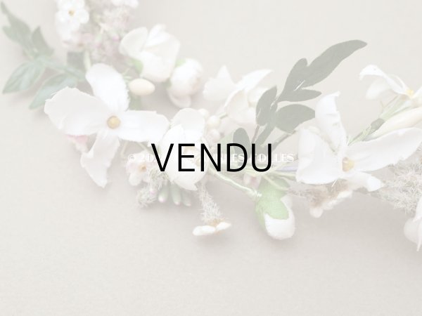 画像4: アンティーク 花冠 ヘッドドレス ウェディング 薔薇＆ピンクの勿忘草＆オレンジブロッサム (4)