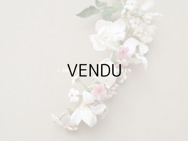 画像10: アンティーク 花冠 ヘッドドレス ウェディング 薔薇＆ピンクの勿忘草＆オレンジブロッサム (10)