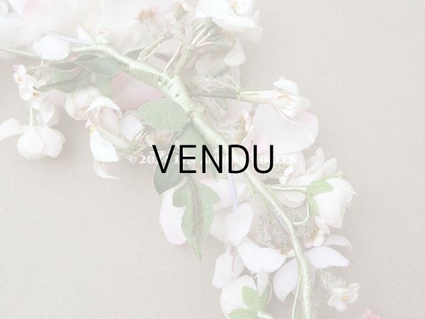 画像12: アンティーク 花冠 ヘッドドレス ウェディング 薔薇＆ピンクの勿忘草＆オレンジブロッサム (12)