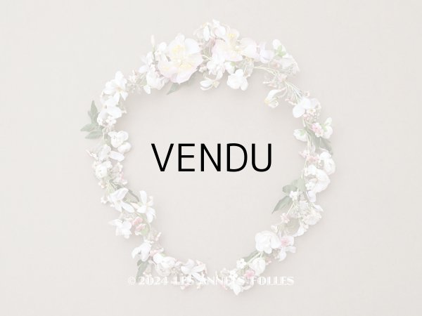 画像1: アンティーク 花冠 ヘッドドレス ウェディング 薔薇＆ピンクの勿忘草＆オレンジブロッサム (1)