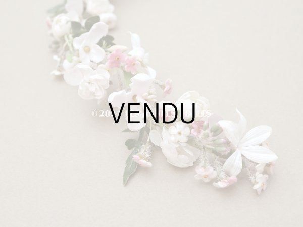 画像3: アンティーク 花冠 ヘッドドレス ウェディング 薔薇＆ピンクの勿忘草＆オレンジブロッサム (3)