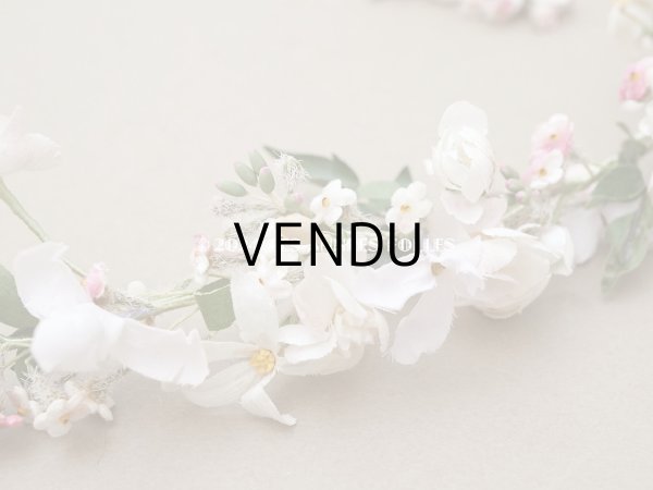 画像8: アンティーク 花冠 ヘッドドレス ウェディング 薔薇＆ピンクの勿忘草＆オレンジブロッサム (8)