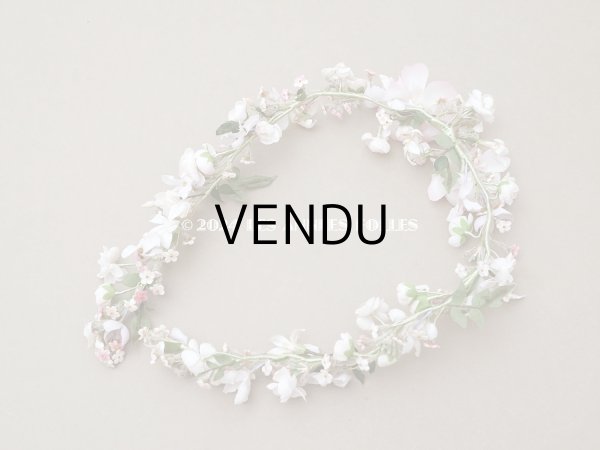 画像11: アンティーク 花冠 ヘッドドレス ウェディング 薔薇＆ピンクの勿忘草＆オレンジブロッサム (11)