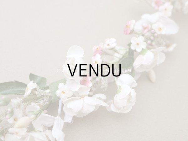 画像7: アンティーク 花冠 ヘッドドレス ウェディング 薔薇＆ピンクの勿忘草＆オレンジブロッサム (7)