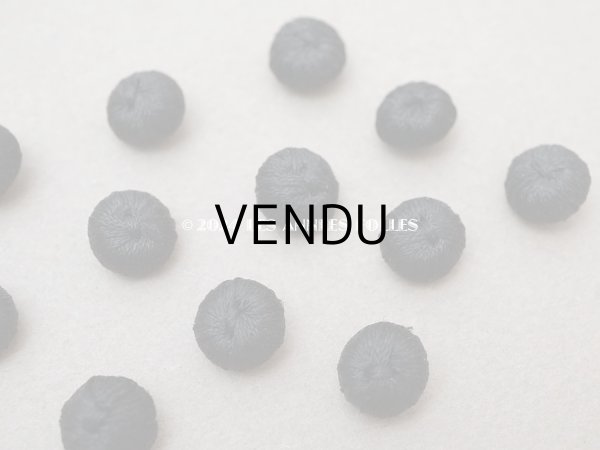 画像4: アンティーク シルク製 くるみボタン 9.5mm 黒 6ピースのセット  (4)
