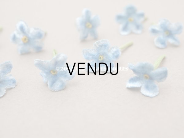 画像4: アンティーク 勿忘草 ベルベットの布花  ブルー 9ピースのセット 約15mm (4)