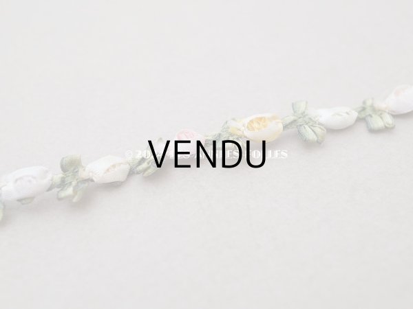 画像5: アンティーク シルク製 6色の薔薇のロココトリム 60cm パウダーカラー ロココリボン  (5)