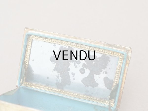 画像6: アンティーク とても小さなお菓子箱 ミサ典書型 本型 ミラー付き ベルベット (6)