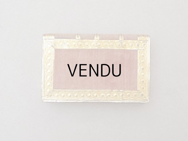 画像3: アンティーク とても小さなお菓子箱 ミサ典書型 本型 ミラー付き ベルベット (3)