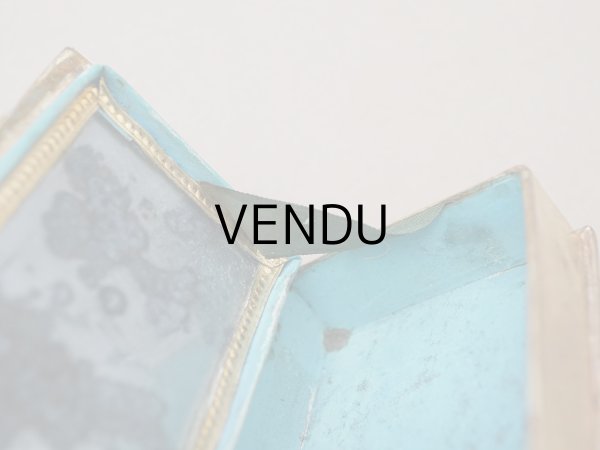 画像9: アンティーク とても小さなお菓子箱 ミサ典書型 本型 ミラー付き ベルベット (9)