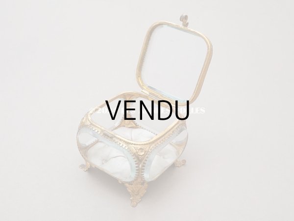 画像6: 19世紀末 アンティーク 大きなジュエリーボックス アイボリーのシルククッション  (6)