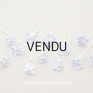 画像: アンティーク 勿忘草 ベルベットの布花  青紫 12ピースのセット 8mm&12mm