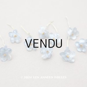 画像: アンティーク 勿忘草 ベルベットの布花  スモーキーブルー 9ピースのセット 12mm