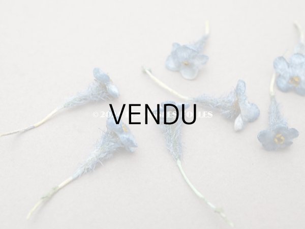画像3: ＊蚤の市＊アンティーク 勿忘草 ベルベットの布花  ブルー 9ピースのセット 8mm&12mm (3)