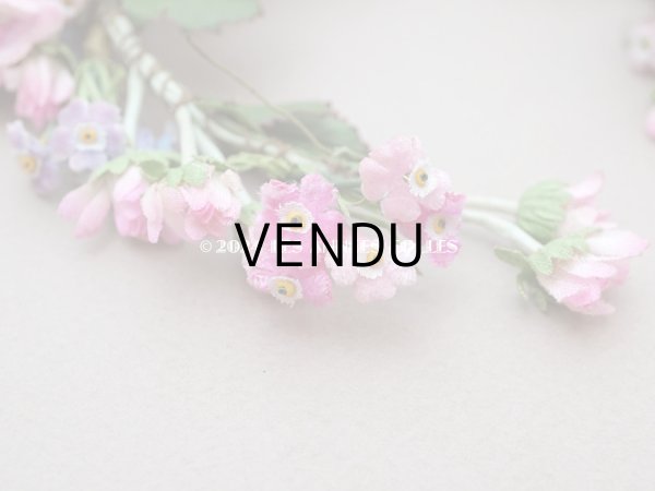 画像4: アンティーク ヴェールガールのティアラ ベルベットの布花 花冠 (4)