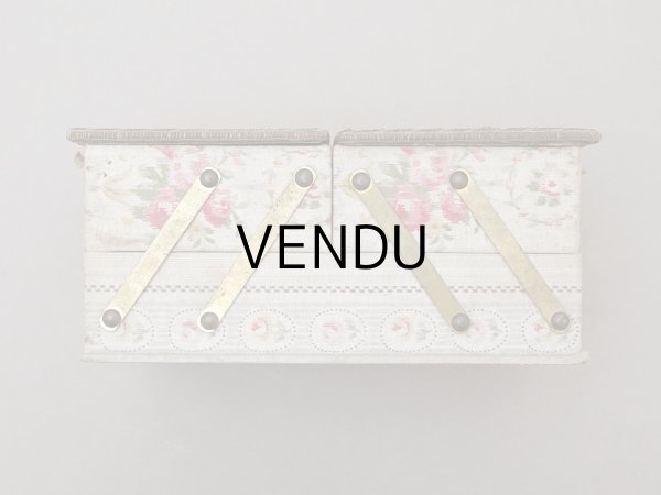 画像7: 1900年頃 アンティーク 薔薇＆リボン＆メダイヨン  カルトナージュボックス アコーディオン式 (7)