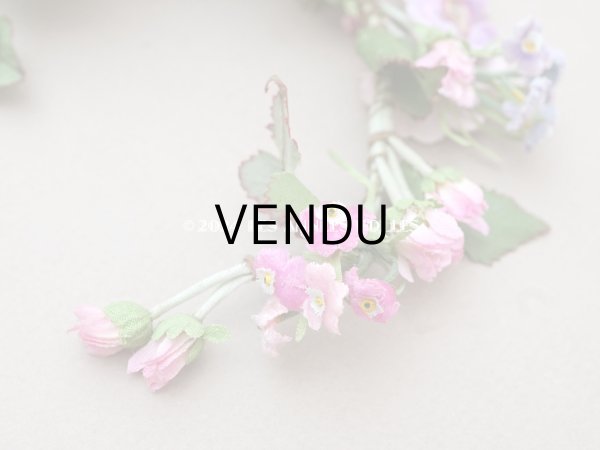 画像10: アンティーク ヴェールガールのティアラ ベルベットの布花 花冠 (10)