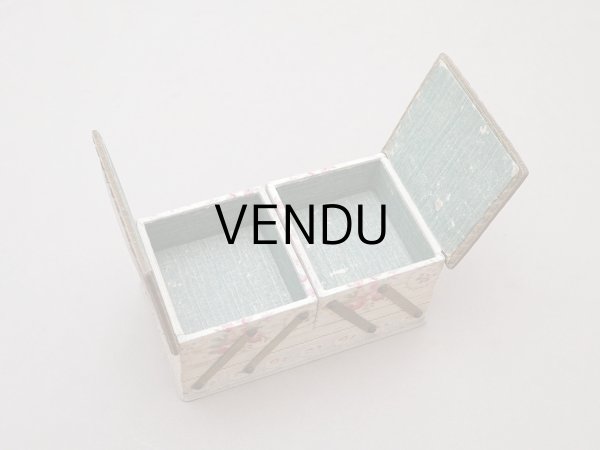 画像10: 1900年頃 アンティーク 薔薇＆リボン＆メダイヨン  カルトナージュボックス アコーディオン式 (10)