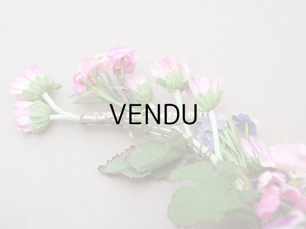 画像3: アンティーク ヴェールガールのティアラ ベルベットの布花 花冠 (3)