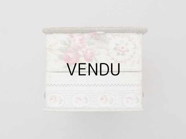 画像9: 1900年頃 アンティーク 薔薇＆リボン＆メダイヨン  カルトナージュボックス アコーディオン式 (9)