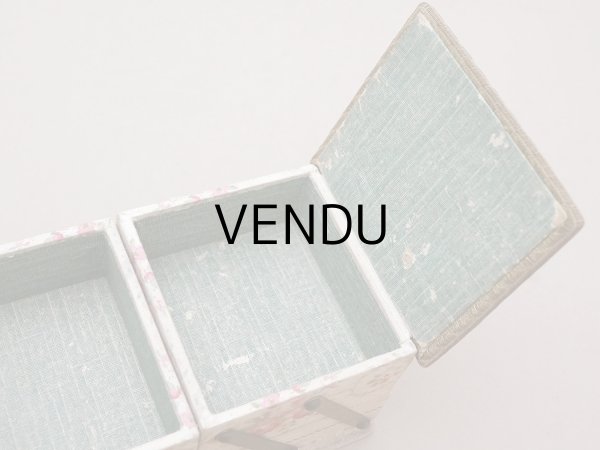 画像11: 1900年頃 アンティーク 薔薇＆リボン＆メダイヨン  カルトナージュボックス アコーディオン式 (11)