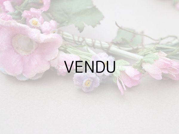 画像5: アンティーク ヴェールガールのティアラ ベルベットの布花 花冠 (5)