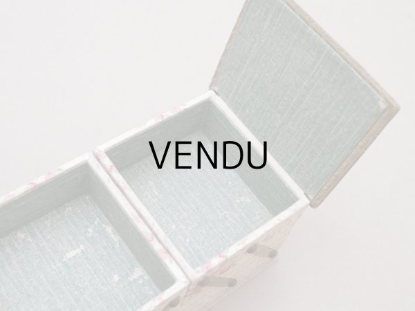 画像12: 1900年頃 アンティーク 薔薇＆リボン＆メダイヨン  カルトナージュボックス アコーディオン式 (12)