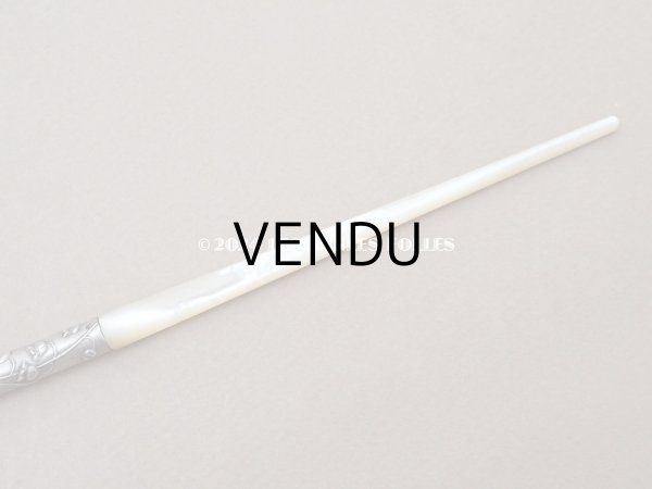 画像4: アンティーク 鈴蘭のペン軸 シルバー＆マザーオブパール製 (4)