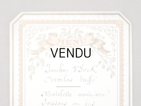 画像6: 19世紀 アンティーク メニューカード  (6)