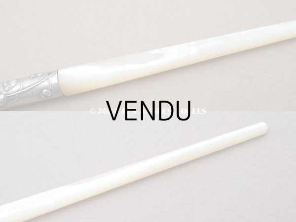 画像5: アンティーク 鈴蘭のペン軸 シルバー＆マザーオブパール製 (5)