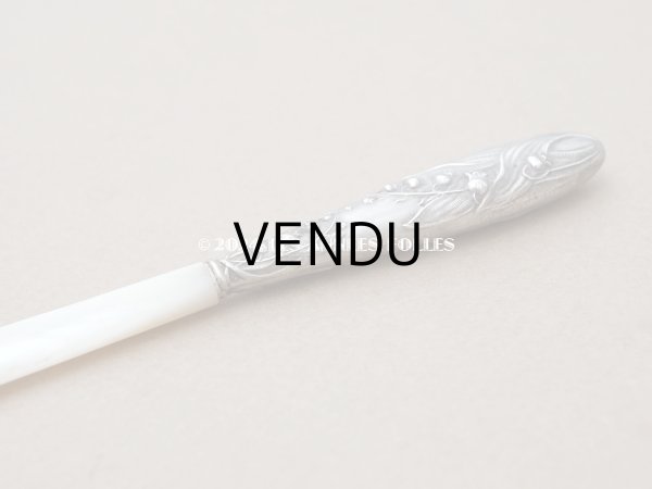 画像6: アンティーク 鈴蘭のレターオープナー シルバー＆マザーオブパール製 (6)