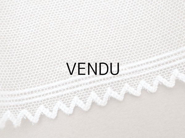 画像3: アンティーク スカラップ チュールレース ライン入り オフホワイト 7cm幅  (3)