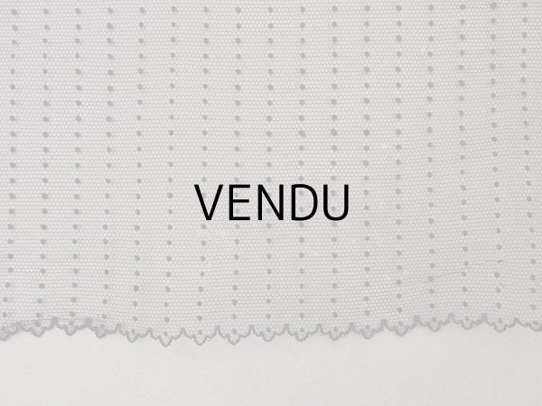 画像13: アンティーク ドット入り 幅広 チュールレース 黒 0.9m 幅29.5cm (13)