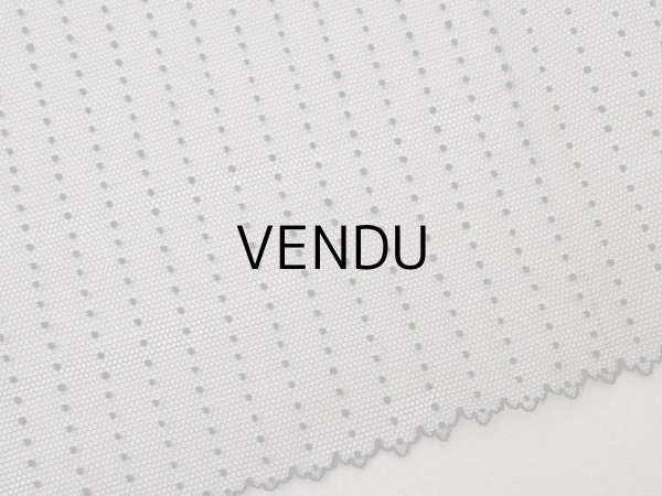 画像3: アンティーク ドット入り 幅広 チュールレース 黒 0.9m 幅29.5cm (3)