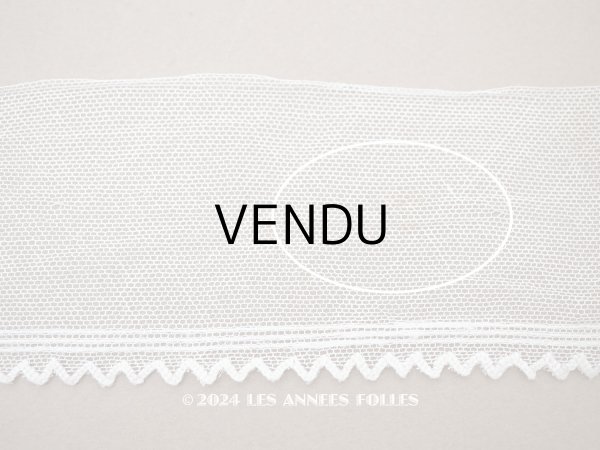 画像9: アンティーク スカラップ チュールレース ライン入り オフホワイト 7cm幅  (9)