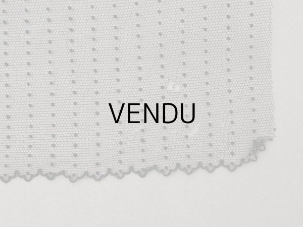 画像14: アンティーク ドット入り 幅広 チュールレース 黒 0.9m 幅29.5cm (14)