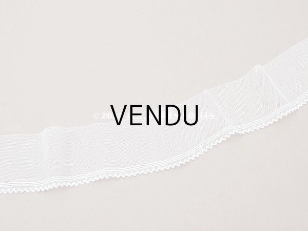 画像4: アンティーク スカラップ チュールレース ライン入り オフホワイト 7cm幅  (4)