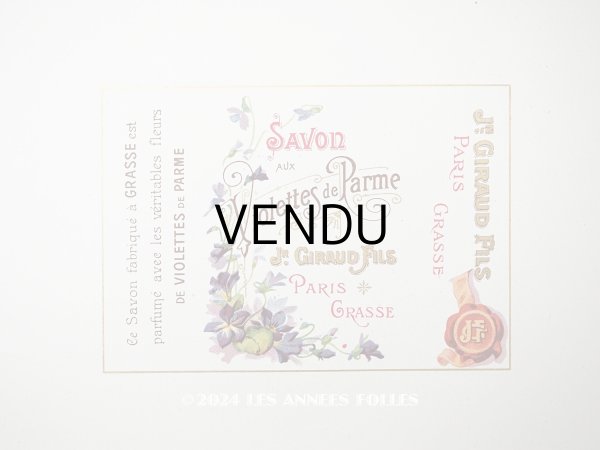 画像1: アンティーク 菫のソープラベル SAVON VIOLETTES DE PARME - JN.GIRAUD FILS GRASSE PARIS - (1)