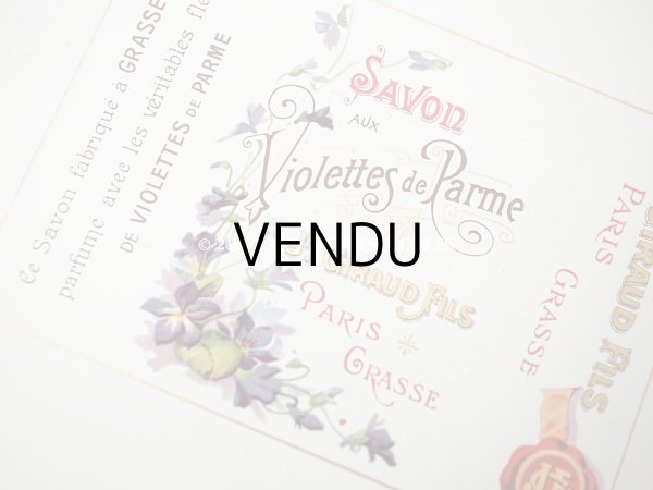 画像3: アンティーク 菫のソープラベル SAVON VIOLETTES DE PARME - JN.GIRAUD FILS GRASSE PARIS - (3)