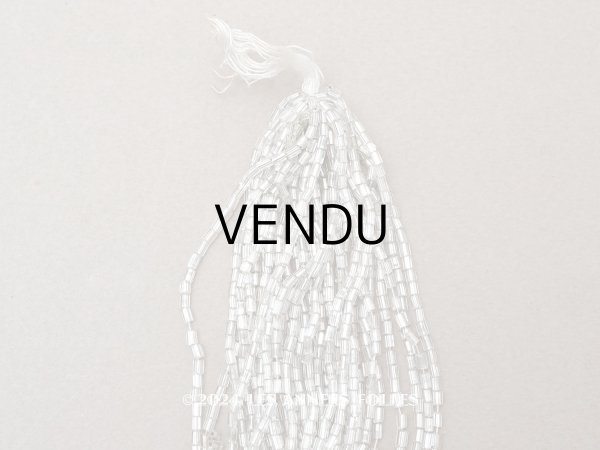 画像1: アンティーク シードビーズ カット入り クリア＆シルバー ガラス製  (1)