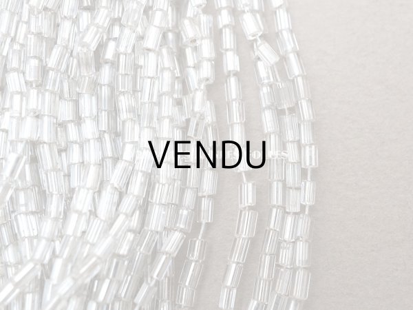 画像2: アンティーク シードビーズ カット入り クリア＆シルバー ガラス製  (2)