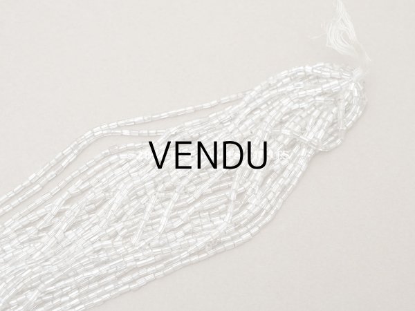 画像4: アンティーク シードビーズ カット入り クリア＆シルバー ガラス製  (4)