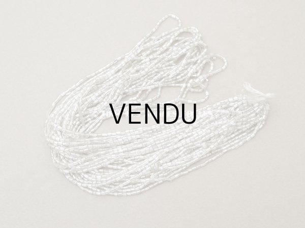 画像5: アンティーク シードビーズ カット入り クリア＆シルバー ガラス製  (5)