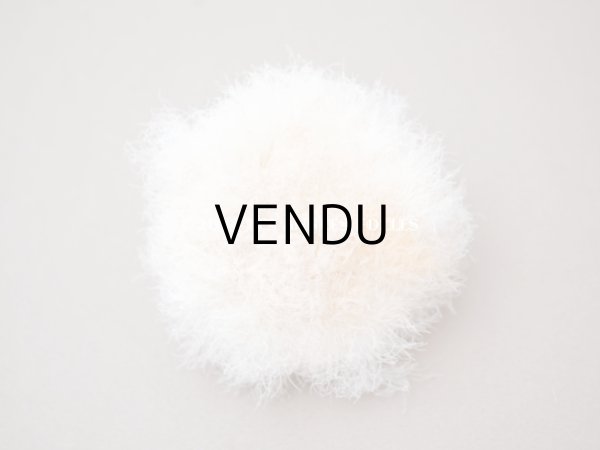 画像6: アンティーク パフ 白鳥の羽根 エクリュ (6)