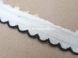 画像3: アンティーク スカラップトリム 刺繍入り ホワイト&ブラック 1.3cm幅  (3)