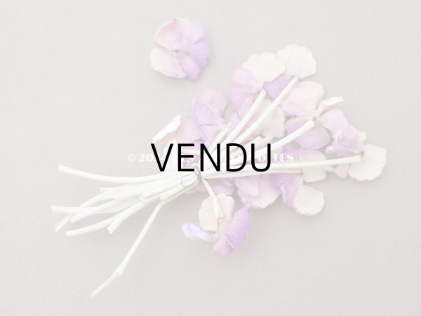 画像6: アンティーク ベルベット製 布花 アイボリー＆薄紫 (6)