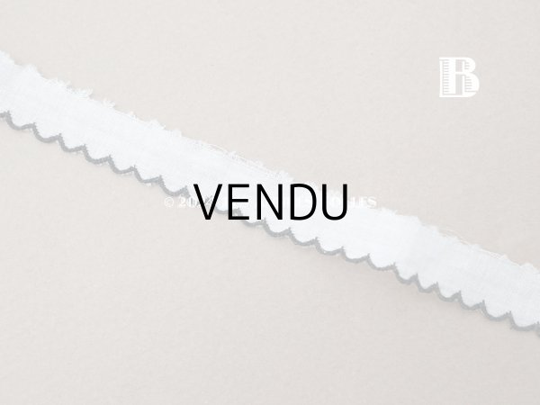 画像6: アンティーク スカラップトリム 刺繍入り ホワイト&ブラック 1.3cm幅  (6)