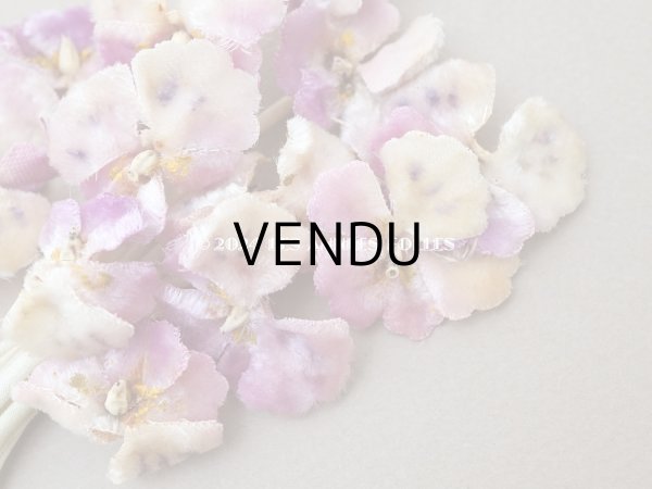 画像3: アンティーク ベルベット製 布花 アイボリー＆薄紫 (3)